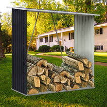 Load image into Gallery viewer, Metal Log Holder Fire Wood Rack Firewood Storage Shed Garden Patio Shelter Garden storage Living and Home Black 
