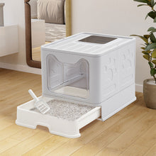 Load image into Gallery viewer, Front-Entry Top-Opening Foldable Cat Litter Box, WM0016
