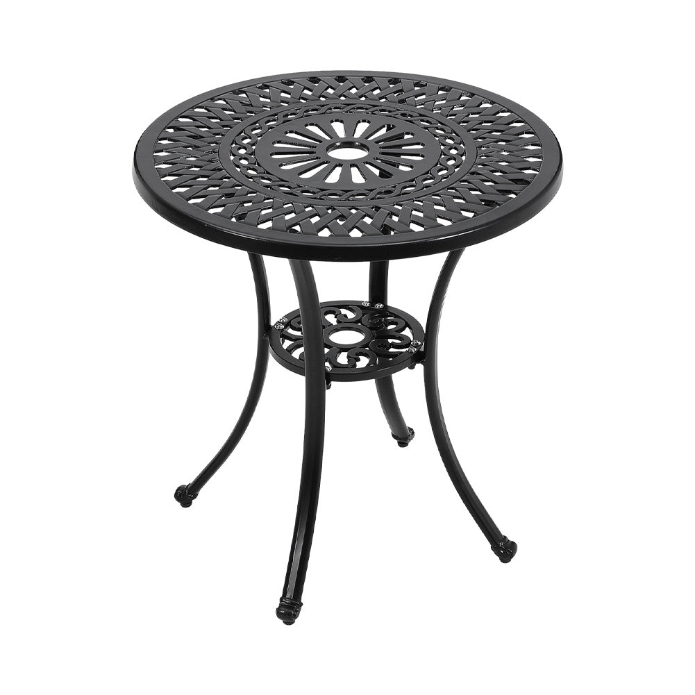 Livingandhome Cast Aluminum Round Patio Dining Table for Outdoor Garden, AI1283