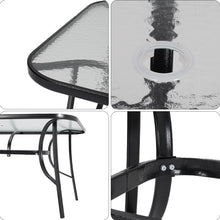 Load image into Gallery viewer, Outdoor Tempered Glass Coffee Table with Six Rattan Chairs,LG0538LG0915
