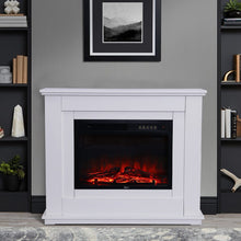 Load image into Gallery viewer, 39 Inch Electric Freestanding Fireplaces White Wooden Mantel Freestanding Fireplaces Living and Home 
