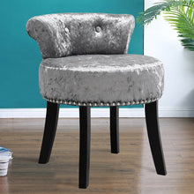 Load image into Gallery viewer, FootStool for Dressing Table Velvet Fabric Wood Grey/Purple Dressing Table Stool Living and Home 
