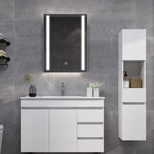 Load image into Gallery viewer, 60cm Height Modern LED Illuminated Bathroom Mirror Cabinet with Socket Bathroom Mirror Cabinets Living and Home 
