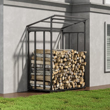 Load image into Gallery viewer, Garden Sanctuary Metal Tube Firewood Rack with Roof Garden Sheds Living and Home 
