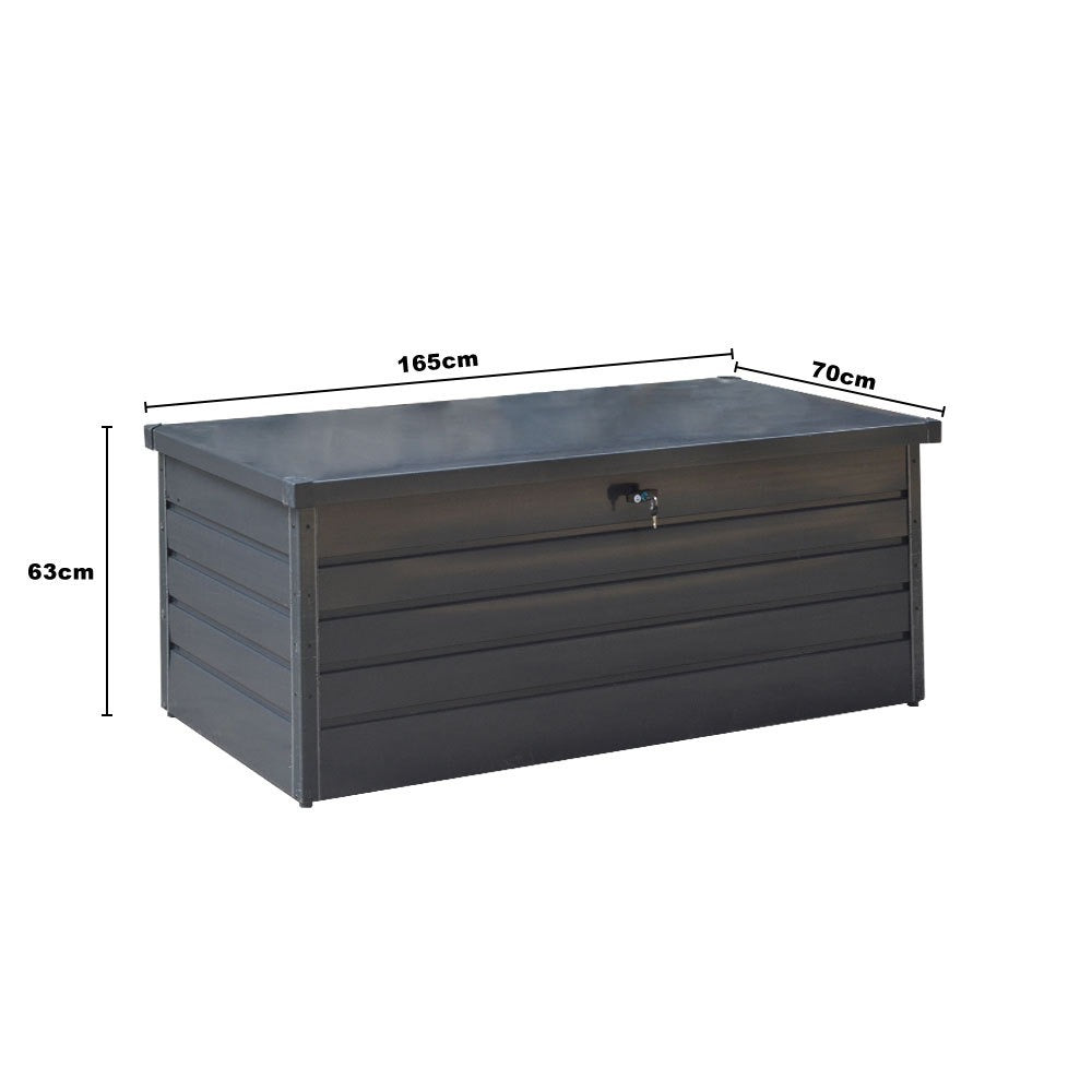 Livingandhome 200L/600L Metal Outdoor Garden Storage Box Lockable