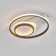 Load image into Gallery viewer, Modern LED Ceiling Light with 2 Circular Rings in Black Dimmable/Non-Dimmable Ceiling Light Living and Home 
