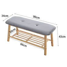 Load image into Gallery viewer, Shoe Bench Bamboo 2 Tier with Shoe Storage Rack Bench Living and Home 
