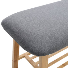 Load image into Gallery viewer, Shoe Bench Bamboo 2 Tier with Shoe Storage Rack Bench Living and Home 
