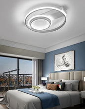 Load image into Gallery viewer, Modern LED Ceiling Light with 2 Circular Rings in Black Dimmable/Non-Dimmable Ceiling Light Living and Home 
