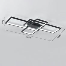 Load image into Gallery viewer, Modern LED Ceiling Light with 3 Black Rectangle Lampshades Ceiling Lights Living and Home 
