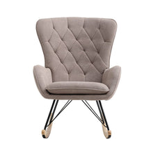 Load image into Gallery viewer, 103cm Green Velvet Rocking Chair Padded Seat for Living Room Rocking Chairs Living and Home 

