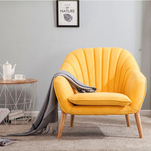 Load image into Gallery viewer, Modern Velvet Arm Chair Accent Club Chair Pillow Yellow Grey Accent Chair Living and Home 
