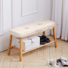 Load image into Gallery viewer, Shoe Bench Bamboo 2 Tier with Shoe Storage Rack Bench Living and Home 
