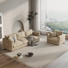 Load image into Gallery viewer, Cottonfy Retro Elegance Luxe Fabric Sofa with Mid-Century Charm Cottonfy UK Off White Customized 
