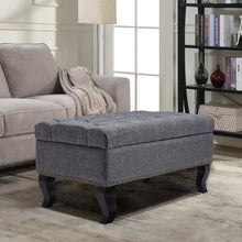 Load image into Gallery viewer, Button Tufted Upholstered Bench Benches &amp; Footstools Living and Home Grey 
