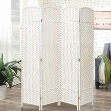 Load image into Gallery viewer, 4/6 White Wooden Panels Folding Room Divider Partition Slat Privacy Screen Living Room Divider Living and Home L 160 * H170 CM 
