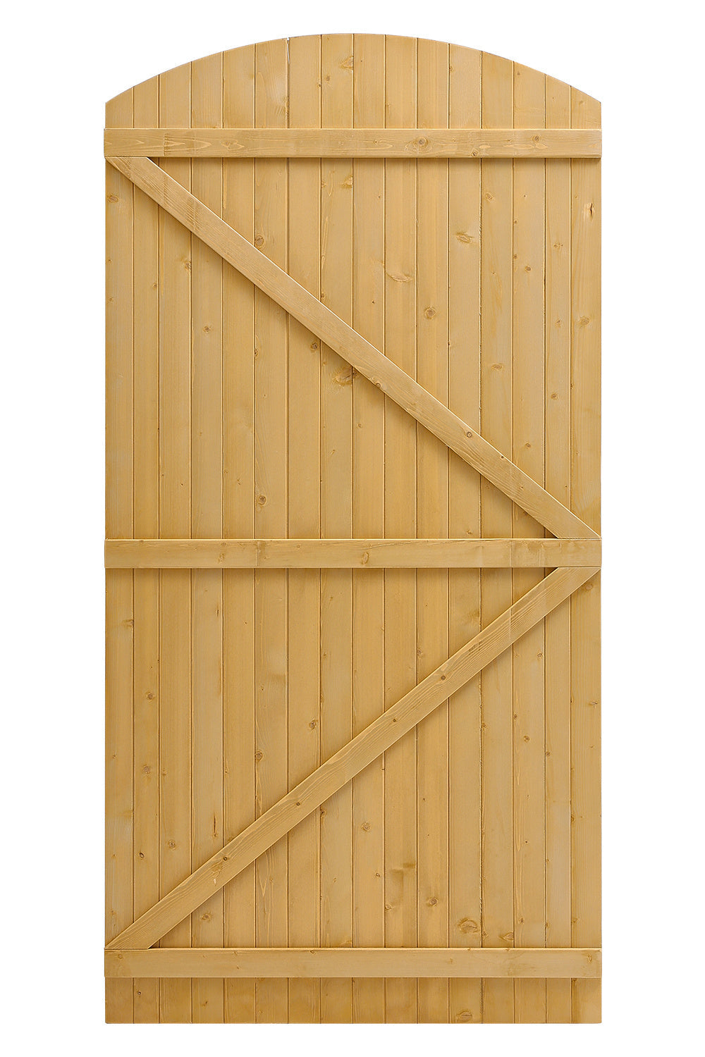 Livingandhome Semi Braced Arch Top Strong Wooden Garden Gate, LG1218
