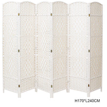 Load image into Gallery viewer, 4/6 White Wooden Panels Folding Room Divider Partition Slat Privacy Screen Living Room Divider Living and Home 

