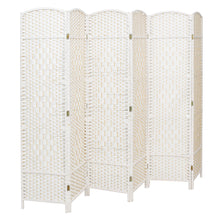 Load image into Gallery viewer, 4/6 White Wooden Panels Folding Room Divider Partition Slat Privacy Screen Living Room Divider Living and Home 
