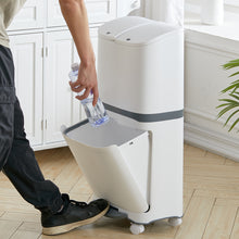 Load image into Gallery viewer, 48L Plastic Step On Multi-Compartments Rubbish &amp; Recycling Bin
