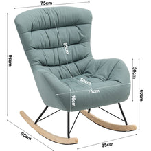 Load image into Gallery viewer, 96cm Height Cyan Nordic Wooden Rocking Chair for Living Room Bedroom Rocking Chairs Living and Home 
