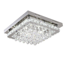 Load image into Gallery viewer, Chrome Finished Sqaure LED Ceiling Light with Luxury Crystal Ball Drops Ceiling Light Living and Home Non-dimmable White Glow 
