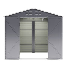 Load image into Gallery viewer, Livingandhome Charcoal Steel Tool Shed with Front Windows and Ventilation
