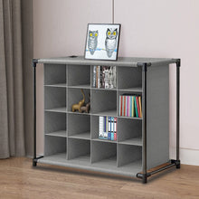 Load image into Gallery viewer, 4 Tiers 16-Pair Non-woven Grid Shoes Rack Grey Cubes Storage Shelf Rack Organizers, WH0905 Living and Home 
