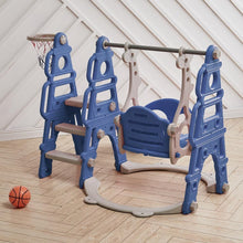 Load image into Gallery viewer, Livingandhome Kids Toddler Swing and Slide Set with Basketball Hoop
