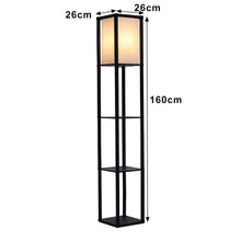 Load image into Gallery viewer, Wooden Floor Lamp with Shelves 3 Layers Open Storage Shelves Lighting Living and Home 
