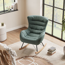 Load image into Gallery viewer, 96cm Height Cyan Nordic Wooden Rocking Chair for Living Room Bedroom Rocking Chairs Living and Home 
