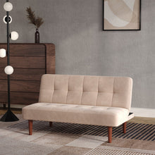Load image into Gallery viewer, Fabric Upholstered 2 Seater Sofa Bed Sofa Beds Living and Home Beige 
