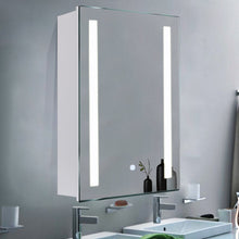 Load image into Gallery viewer, Rectangle LED Illuminated Bathroom Mirror Cabinet (27.56Inch) Bathroom Mirror Cabinets Living and Home 

