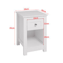 Load image into Gallery viewer, Nightstand Wooden Bedside Table Sofa End Side Table Storage Drawer Cabinet End Tables Living and Home White 

