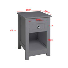 Load image into Gallery viewer, Nightstand Wooden Bedside Table Sofa End Side Table Storage Drawer Cabinet End Tables Living and Home Grey 
