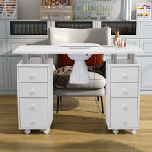Load image into Gallery viewer, 3ft Wide White Movable Manicure Table Nail Station with Dust Collector Dressing Tables Living and Home 
