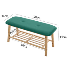 Load image into Gallery viewer, Shoe Bench Bamboo 2 Tier with Shoe Storage Rack Bench Living and Home 
