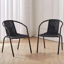Load image into Gallery viewer, 3/5pcs Garden Patio Dining Set Outdoor Furniture GARDEN DINING SETS Living and Home 2 chairs with a Table Black 

