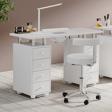 Load image into Gallery viewer, 3ft Wide White Movable Manicure Table Nail Station with Dust Collector Dressing Tables Living and Home 
