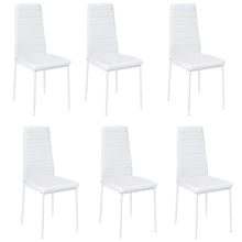 Load image into Gallery viewer, 92cm Height Upholstered Leather DINING CHAIR Set of 6 Dining Chairs Living and Home White 
