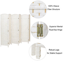 Load image into Gallery viewer, 4/6 White Wooden Panels Folding Room Divider Partition Slat Privacy Screen Living Room Divider Living and Home 
