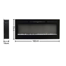 Load image into Gallery viewer, 40 Inch Electric Fireplace Glass Panel Colorful Flame Insert Wall Mounted Heater Fireplaces Living and Home 
