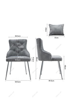 Load image into Gallery viewer, Grey Velvet Tufted Dining Chair with Cushion Living and Home 
