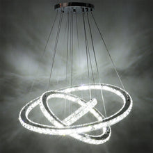 Load image into Gallery viewer, Pendant White LED Crystal Chandelier 2/3 Ring Design Ceiling Light Lighting Lamp-Non-Dimmable Pendant Living and Home 96w 
