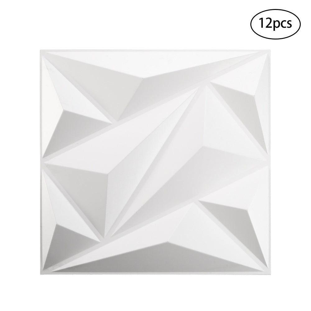 Livingandhome 12 Pack Decorative 3D Wall Panels White Diamond Design PVC, SW0473