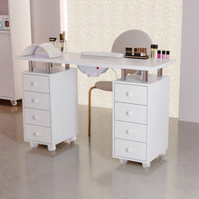 Load image into Gallery viewer, 3ft Wide White Movable Manicure Table Nail Station with Dust Collector Dressing Tables Living and Home 
