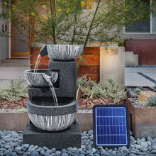 Load image into Gallery viewer, Outdoor Water Fountain Rockery Decoration 3 Tier Bowls Solar Powered, AI0983

