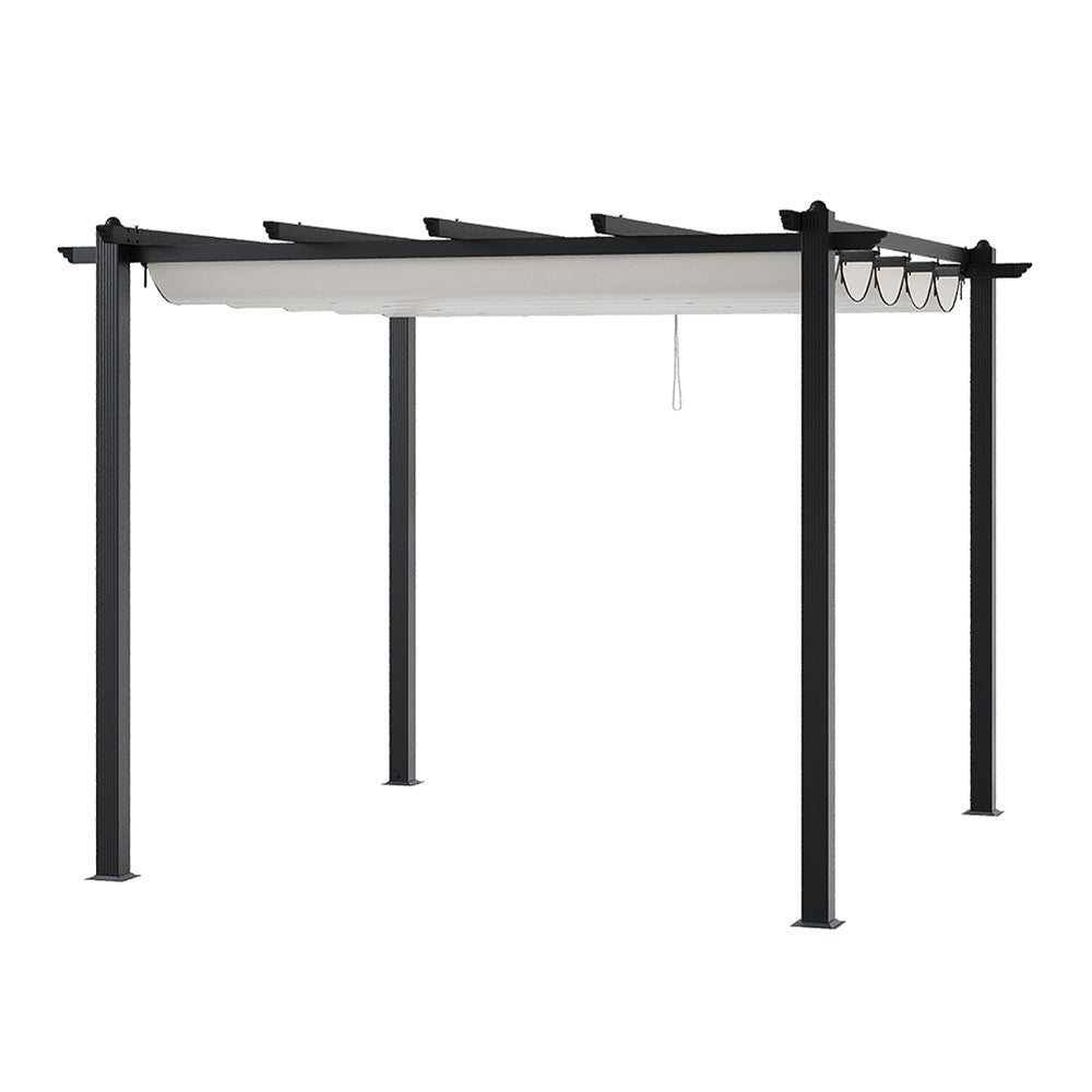 10x10ft Aluminium Pergola with Retractable Roof, LG1602