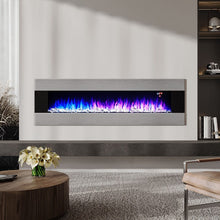 Load image into Gallery viewer, 40 to 60 Inch Electric Fireplace Crystal Accents 6 Flame Colour Heater Wall Mounted Fireplaces Living and Home 60 Inch 
