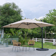 Load image into Gallery viewer, Light Grey 3 x 3 m Square Cantilever Parasol Outdoor Hanging Umbrella for Garden and Patio Parasols Living and Home 
